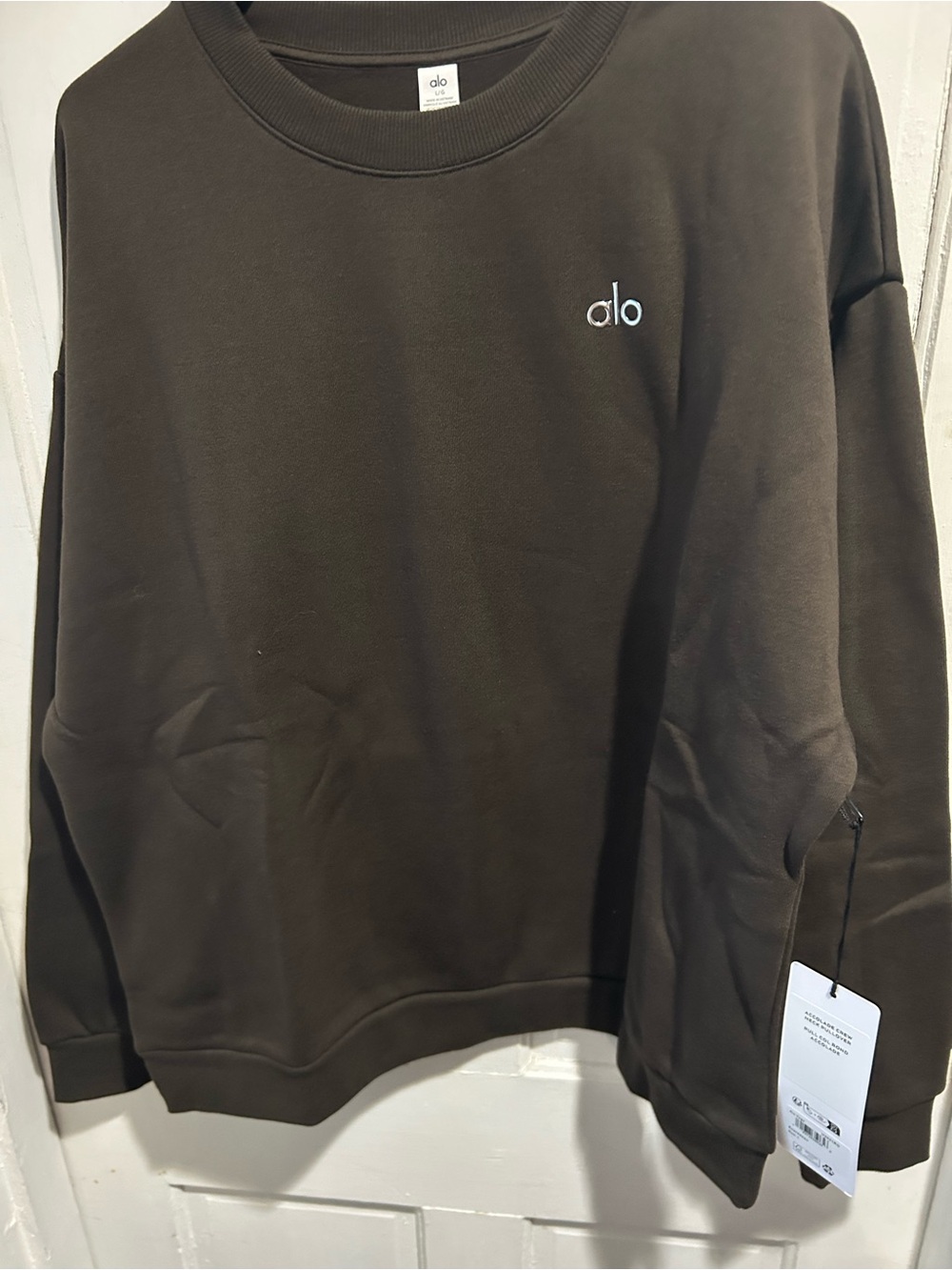 ALO Yoga Men’s Crewneck Sweatshirt in Dark Brown